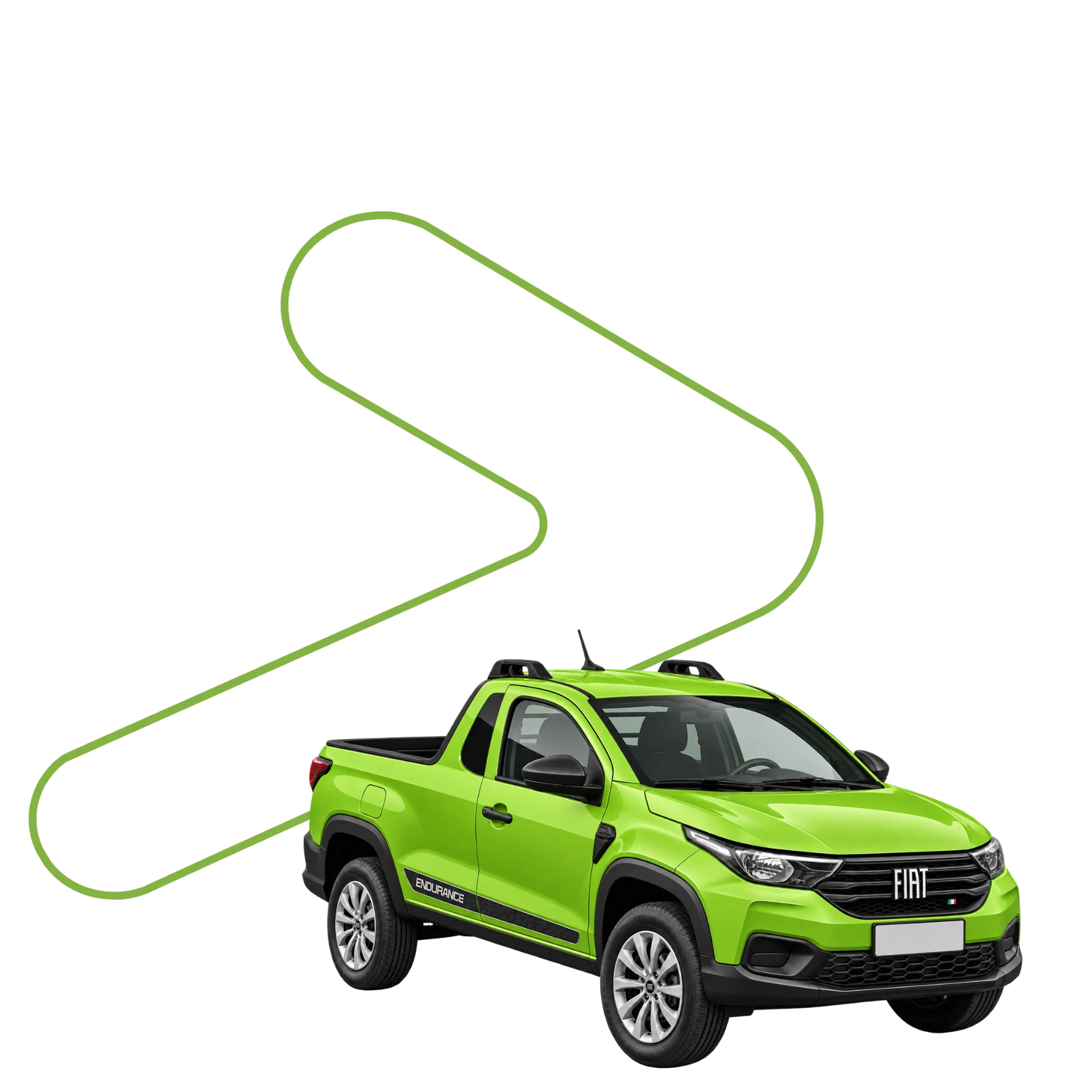 Carro verde da Atos Proteção Veicular